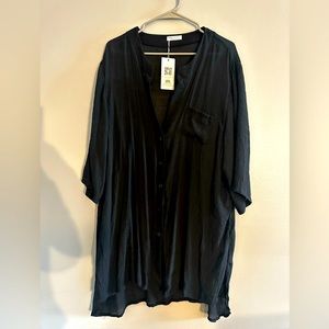 Sheer Black Beach shirt/swim suit cover up. Size XXXL New with Tags